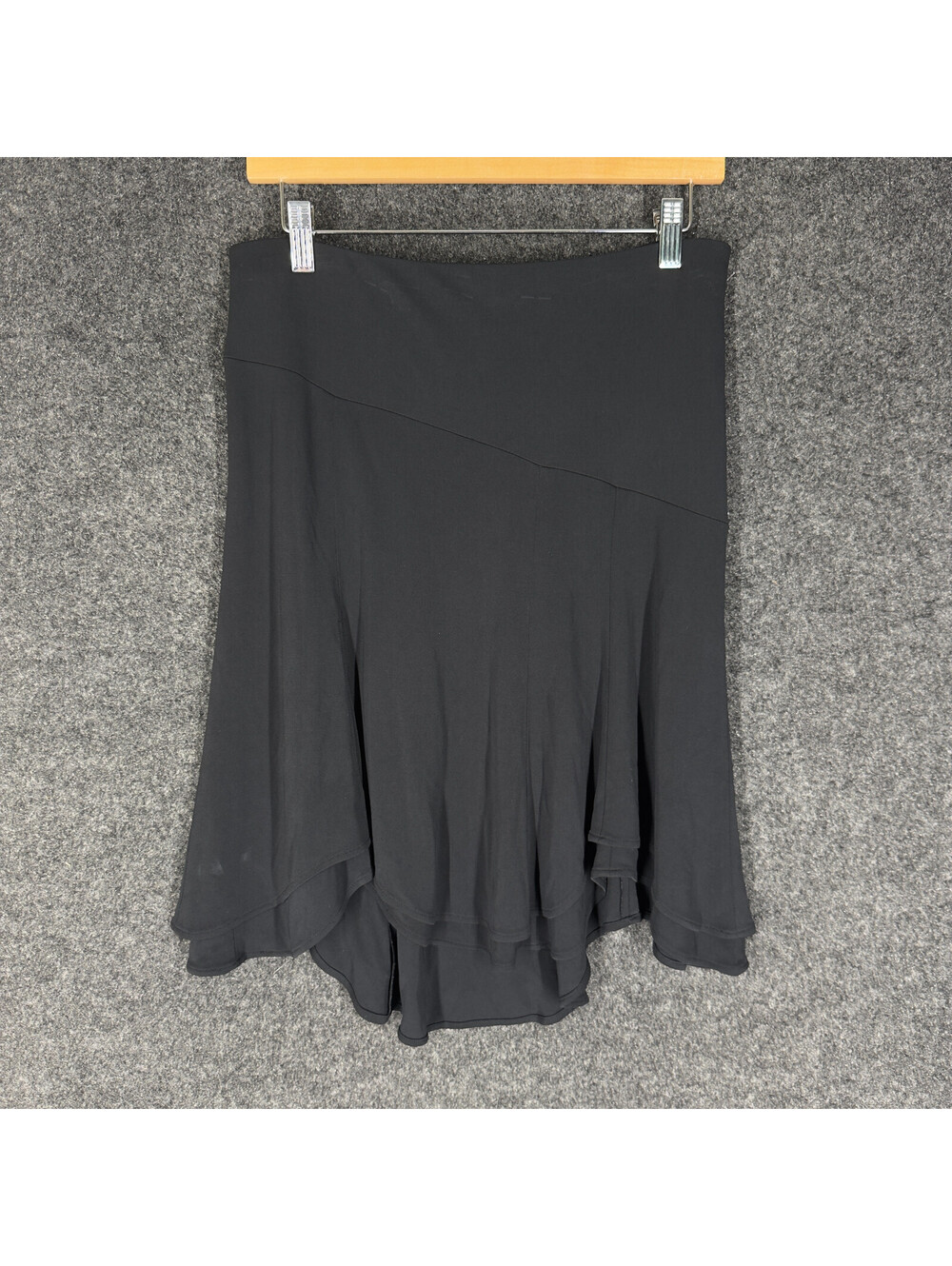 Express Skirt Women M Medium Black A-Line Pull On Mid Rise Stretch Rayon Casual - Picture 3 of 8